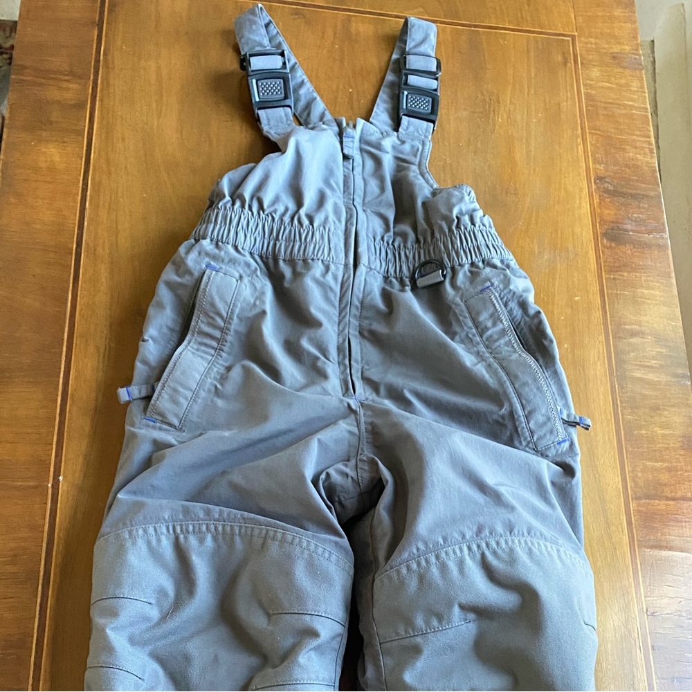 Lands end kids ski snow pants bib overall. Size 4 (little kid). steel gray.